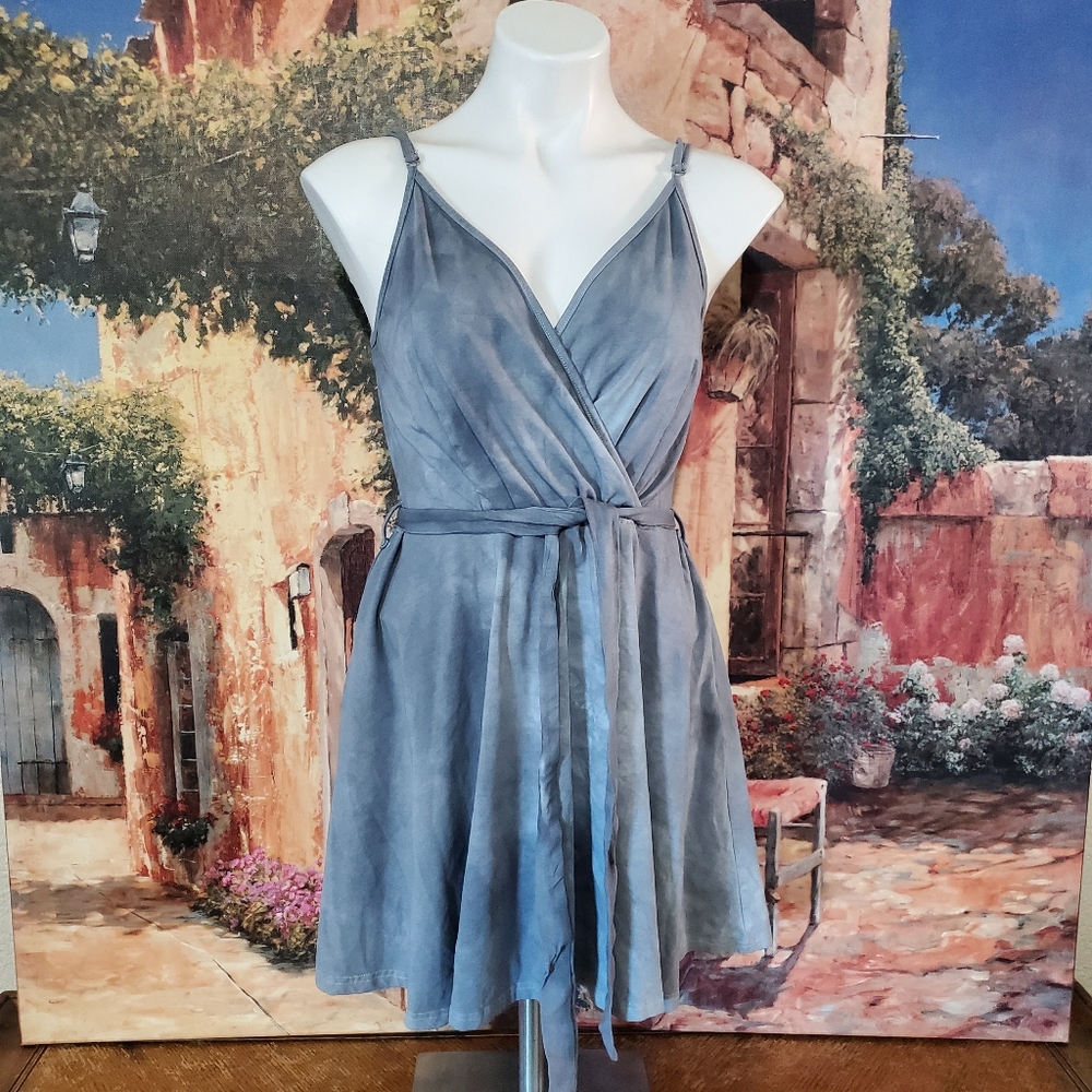 Grey Tidied spaghetti strap dress